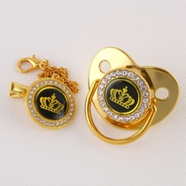 6 Colors Golden Bering Baby Pacifier And Clip Chain BPA Free