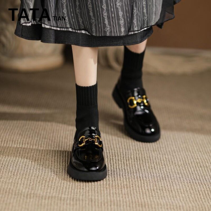 TATA TIAN He she is sweet genuine leather elastic skinny boots Footwear Boots Women Shoes Lefu Shoes Mary Treasures Short Boots Water Dumplings Boots