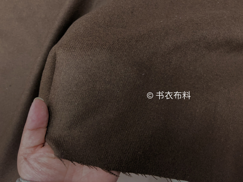 Thick High-Content Wool Coffee Brown Twill Wool Fabric for Autumn and Winter Coats, Pants, and Jackets