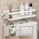 Bathroom Storage Rack Above the Toilet, No-Drill Installation, Bathroom Toilet Supplies Storage Shelf, Storage Organizer