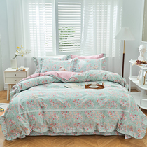 New ins Han version 100 Dreamers Main Wind Pure Cotton All Cotton Small Fresh Korean Style Small Pieces of Flowers Sheet with four sets