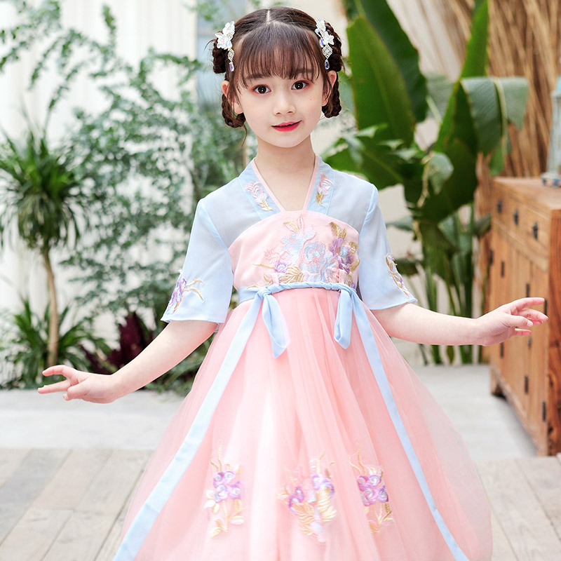 Girls Hanfu 2022 new summer clothes Chinese style popular net red Tang suit ancient style super fairy dress ancient dress