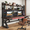 Desk and bookshelf integrated perforated board double gaming table
