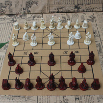 Chinese chess three-dimensional figures 3D terracotta warriors and horses chess pieces student adult parent-child collection gift Chinese chess set