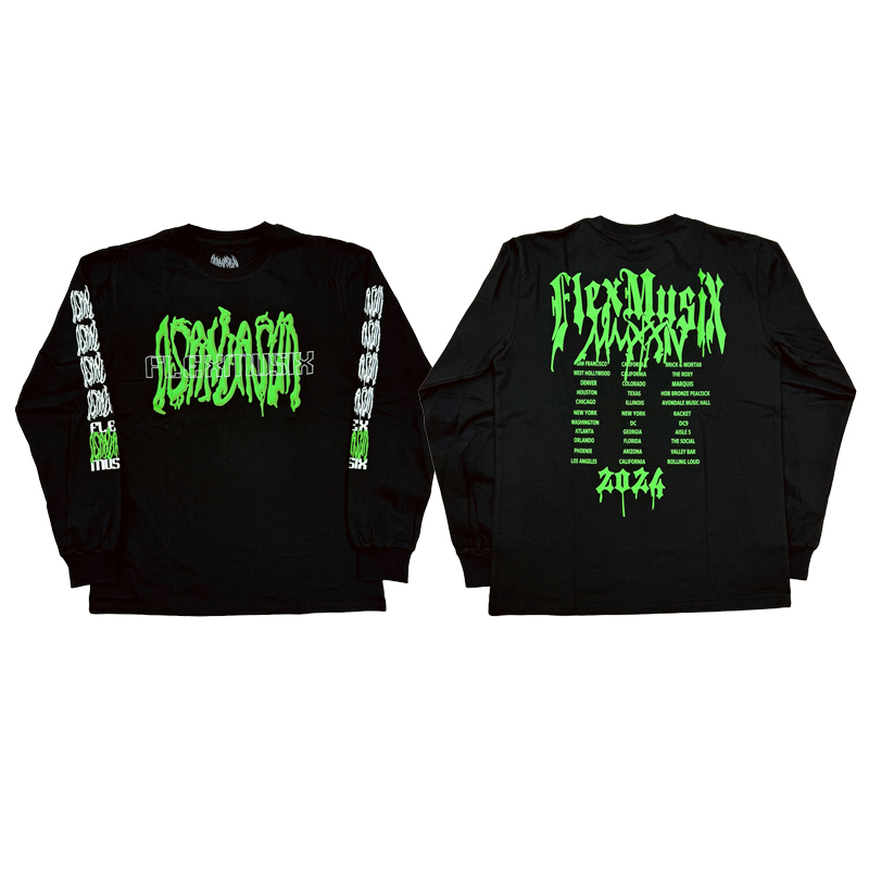 Osamason Flex Musix Tour 2024 Long Sleeve Album Limited Edition Printed Long Sleeve T-Shirt