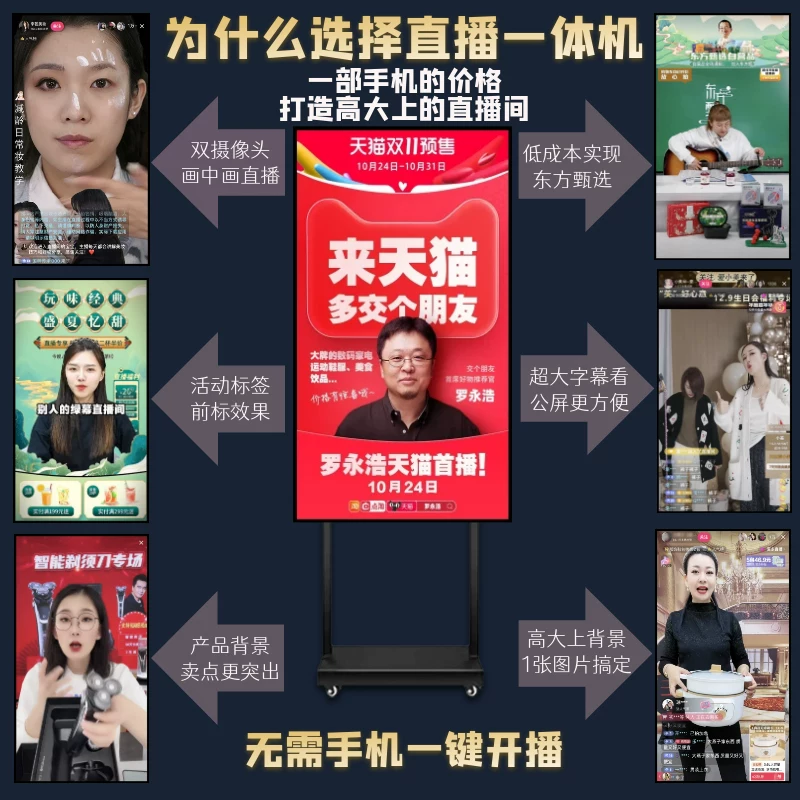 Реак умная трансляционная машина с большим экраном TIKTOK Taobao много-машинная полностью автономная трансляция зелёный экран резка руководство виртуальная студия для сборки полного набора оборудования Luo Yonghao трансляция все-в-одном