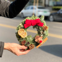 Danish Nobel pine wreath real branches pine cones Christmas decorations gift door hanging door and window scene pendant arrangement