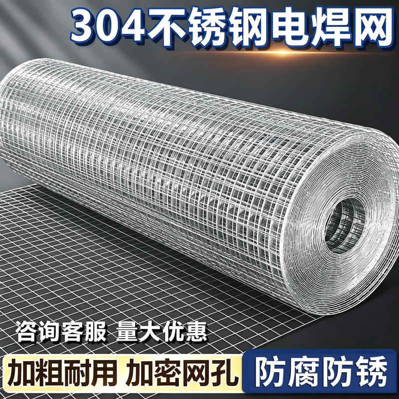 304 Stainless Steel Mesh, Welded Mesh, Screen Mesh, Anti-Rat Grille Mesh, Protective Mesh, Steel Wire Mesh, Balcony Fence Mesh