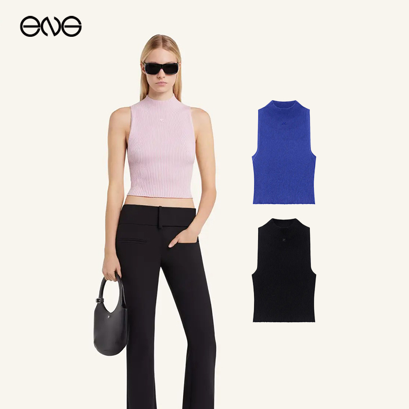 【Eng】Courreges Sleeveless Knitted Vest Top for Women 【Eng】Courreges Sleeveless Knitted Vest Top for Women