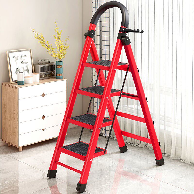 Step high ladder indoor escalator four-step five-step ladder home folding ladder herringbone ladder thickened steel tube multifunctional ladder