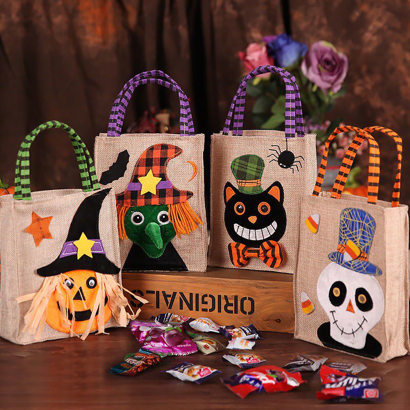 Halloween gift candy bag children ask for sugar bag small gift pumpkin bag ornament bag pumpkin lamp tote bag