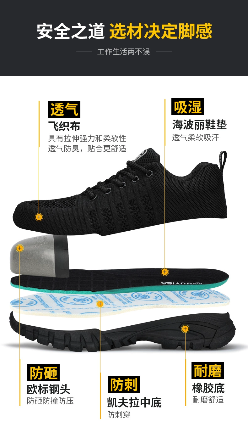 Blue Gull Shield labor protection shoes for men, steel toe, anti-smash, anti-puncture, lightweight, safe work, insulated construction site old steel plate