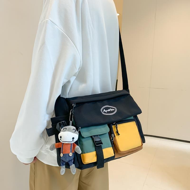 Inclined Bag Male Tide Card 2022 Satchel New Day Style Male Student's Shoulder Bag Capacity L25-7502 canvas Postbag Hugh