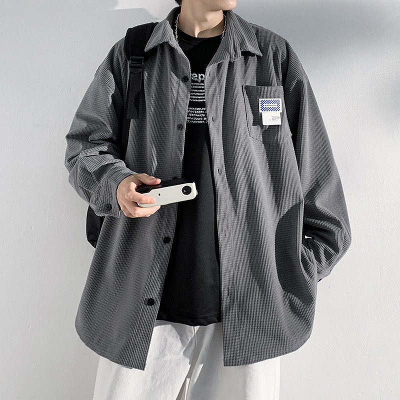 Cat and Mouse Official Website American High Street Style 2026 Spring Large Size Loose Casual Shirt Jacket Men's Cardigan Top