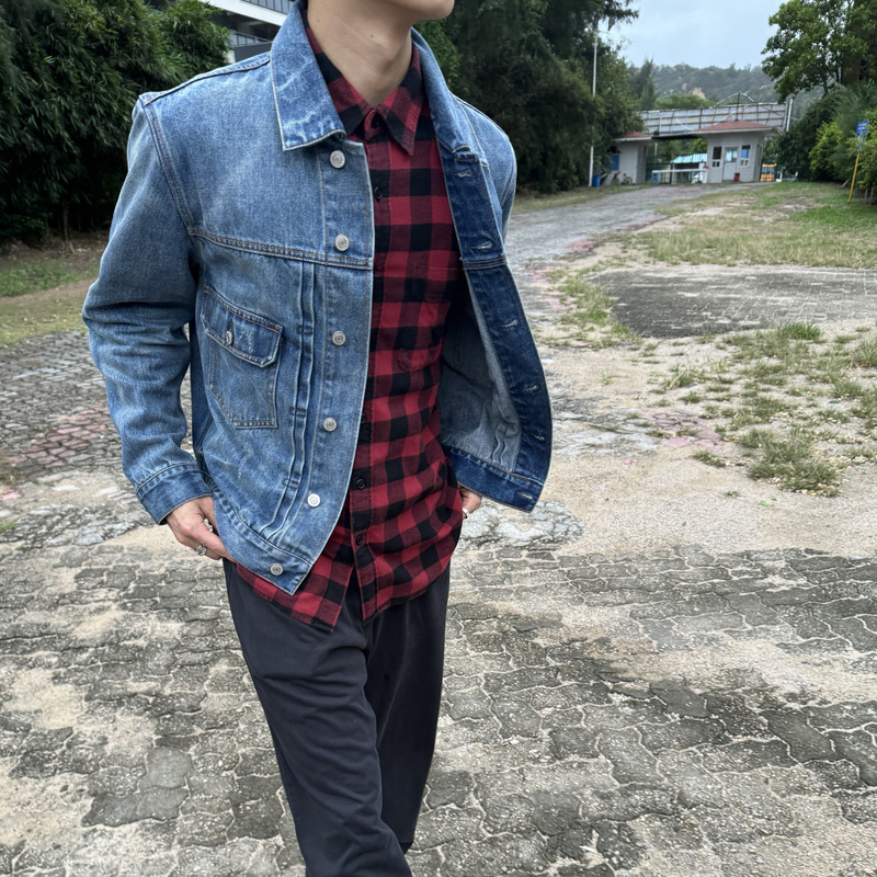 Aloe Vesck2025 New Vintage Washed Denim Jacket Men's American Retro Versatile Top Autumn and Winter