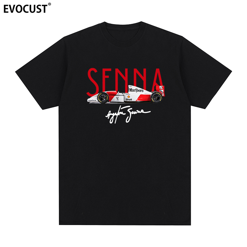 Ayrton Senna Short-Sleeve T-Shirt, Ayrton Senna Mclaren F1 Merchandise, Commemorative Car Racing Apparel, ins Unisex