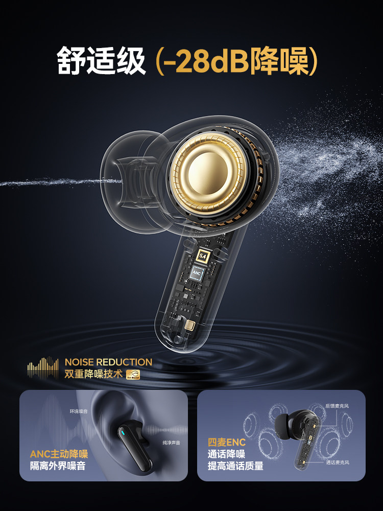 Yinbeiqi Active Noise-Cancelling Wireless Bluetooth Headphones 2026 New Model for Gaming, Sports, Running, Ultra-Long Battery Life, High Sound Quality