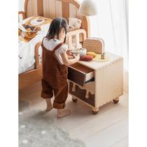 High-end high-end black shape baby milk head bed cabinet new storage cabinet version side cabinet hard maple walnut environmentally friendly