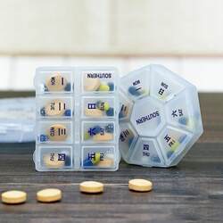 Japanese Seiko Portable Pill Organizer Seven-Day Pill Reminder Weekly Medicine Pill Storage Box