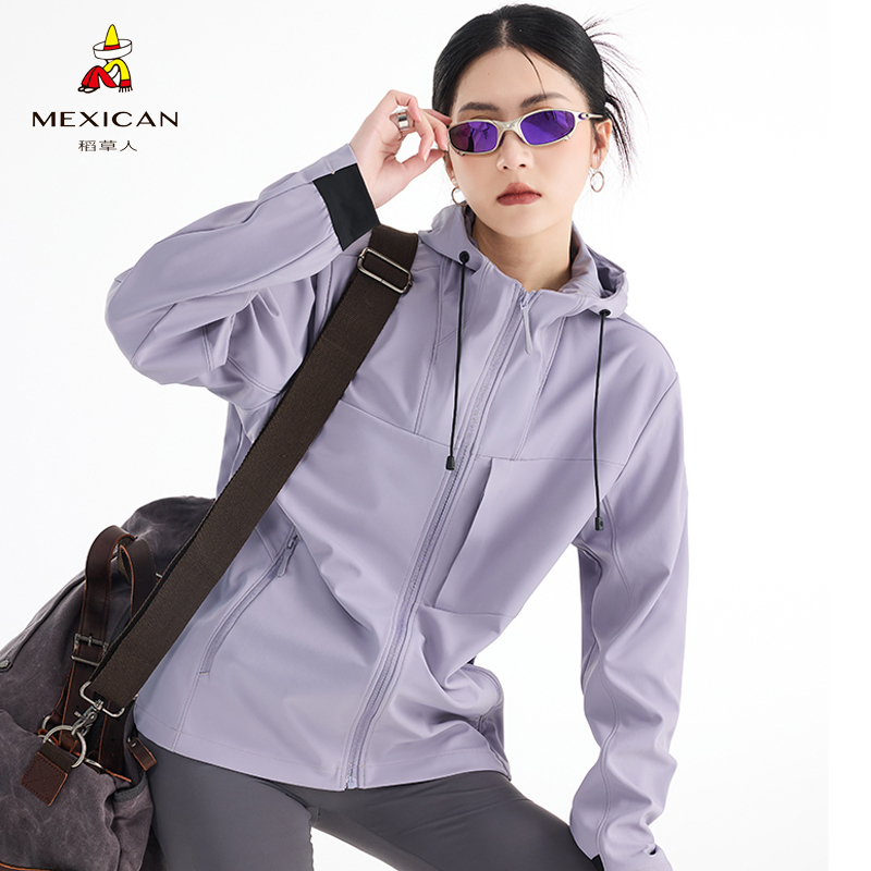Scarecrow Spring and Autumn Soft Shell Jacket for Women, Single Piece Outerwear, High-End, Super Stylish, Windproof and Waterproof Hiking Jacket