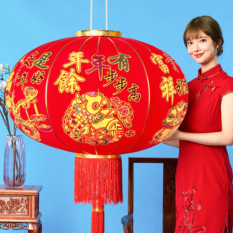 Lantern hanging decoration hanging light balcony lanterns pair of Chinese style large red lanterns New Year's New Year's Spring Festival gate lantern