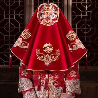 红盖头新娘结婚婚礼用品大全2025中式高级婚庆头纱秀禾头饰蒙头