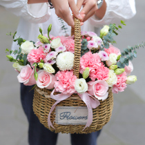 Selected rattan flower basket portable wedding flower girl dried flower bag woven handmade basket packaging basket flower arrangement
