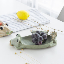 Cartoon frog ceramic crafts cute creative fruit plate living room decoration bird flower pot hydroponic ornaments