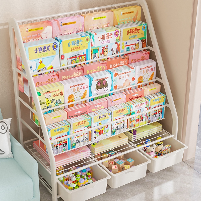 Book incense box Children's bookshelf Toys Two-in-one shelf book One frame Painted Ben Kindergarten Reading Area