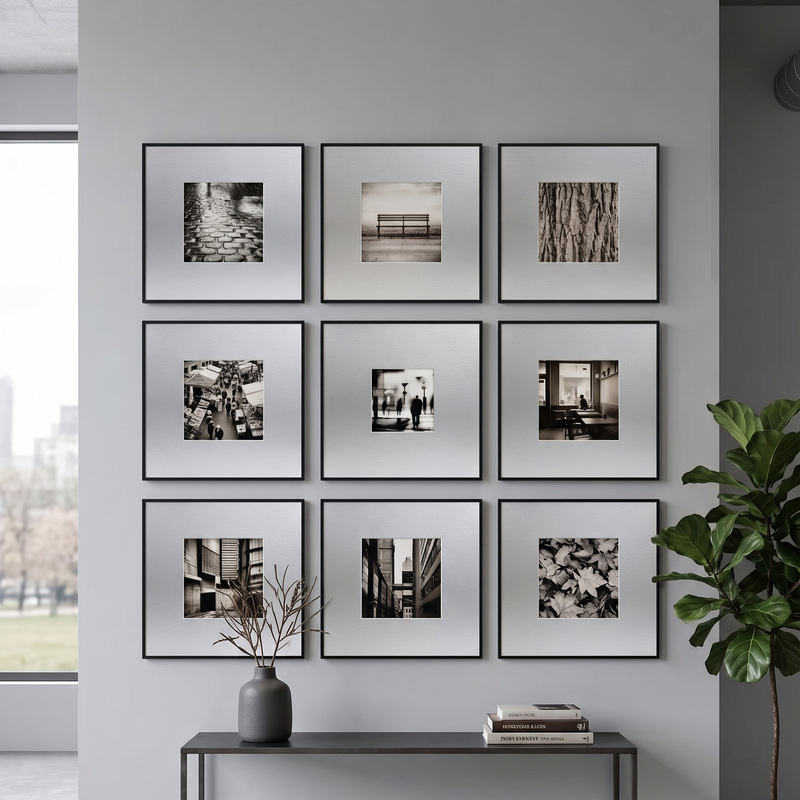 Photo Wall Simple Modern Metal Photo Frame Home Decoration Picture Frame Black and White Photography Artwork Giclee Photo Frame