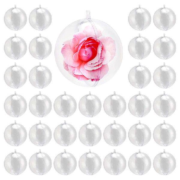 3 94 Inch 100Mm Clear Plastic Fillable Ornament Ball Clear-T