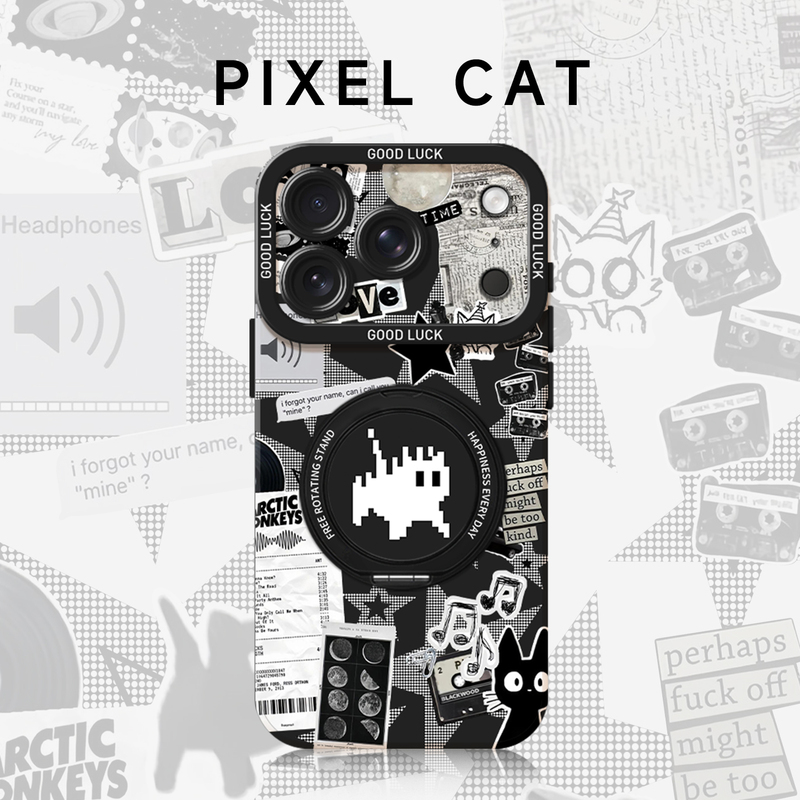 Pixel Cat Phone Case Suitable for Apple 18 Pro Max with Stand, iPhone 17 Pro, Niche 15 Plus, High-End 16, Artistic 13/14, Graffiti 12, New Model 11, Set X/8/Xr/Xs/7 Pixel Cat Phone Case Suitable for Apple 18 Pro Max with Stand, iPhone 17 Pro, Niche 15 Plus, High-End 16, Artistic 13/14, Graffiti 12, New Model 11, Set X/8/Xr/Xs/7