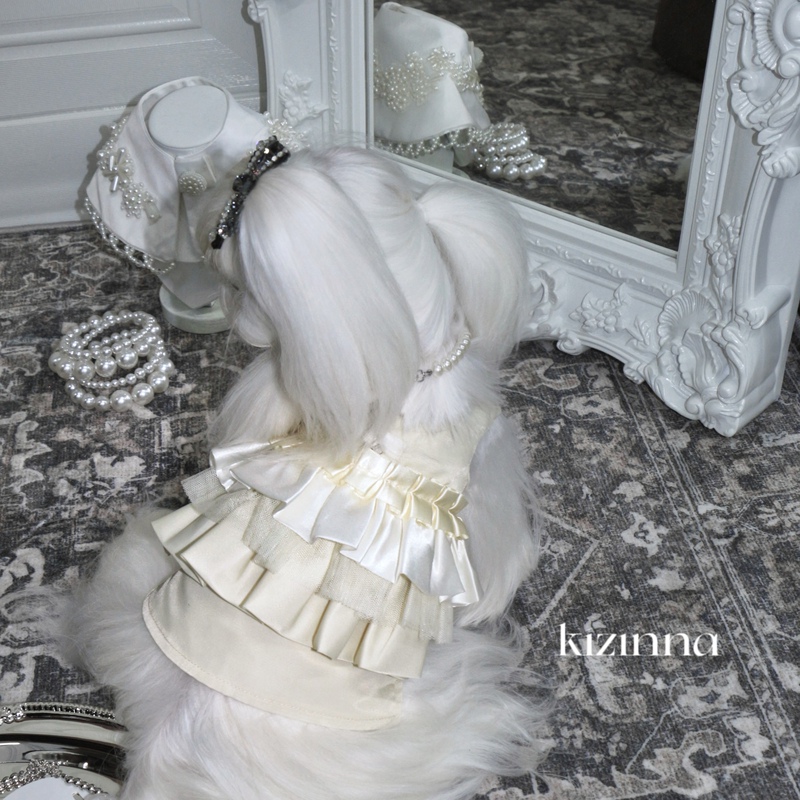 Kizinna｜Sweet Tart Layering Satin Three-Dimensional Layered Lace Nylon Cake Skirt Pet Cat and Dog Suspender Dress