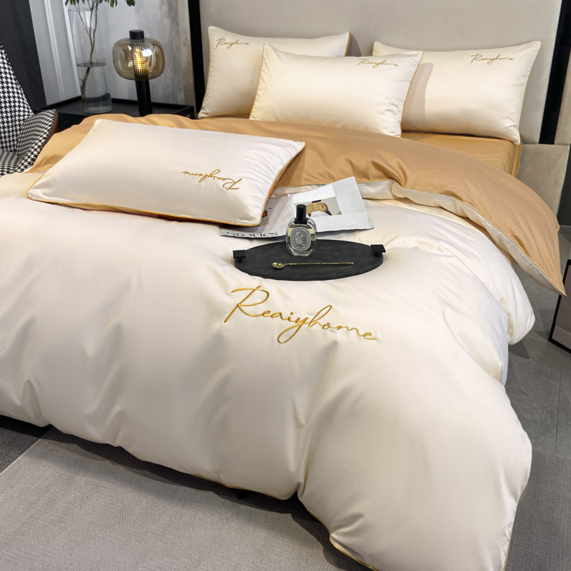 Pure cotton four-piece cotton flagship store 100 spring and autumn four seasons universal quilt cover bed sheet high-end bedding 4