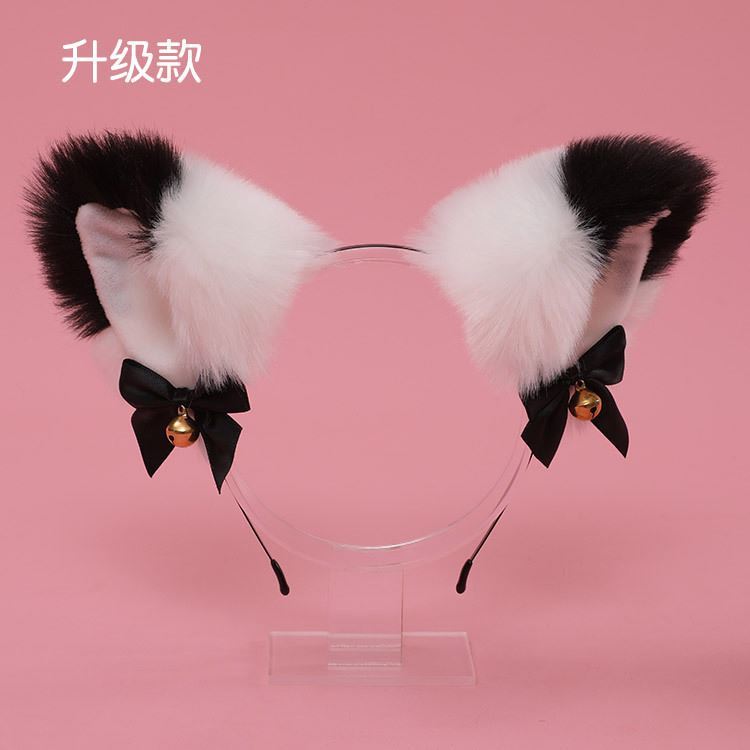 Emulated cat ears bell-bell hair adorned butterfly knot plush hair stirrup Cute Fox Beast Ear COS Photo Props
