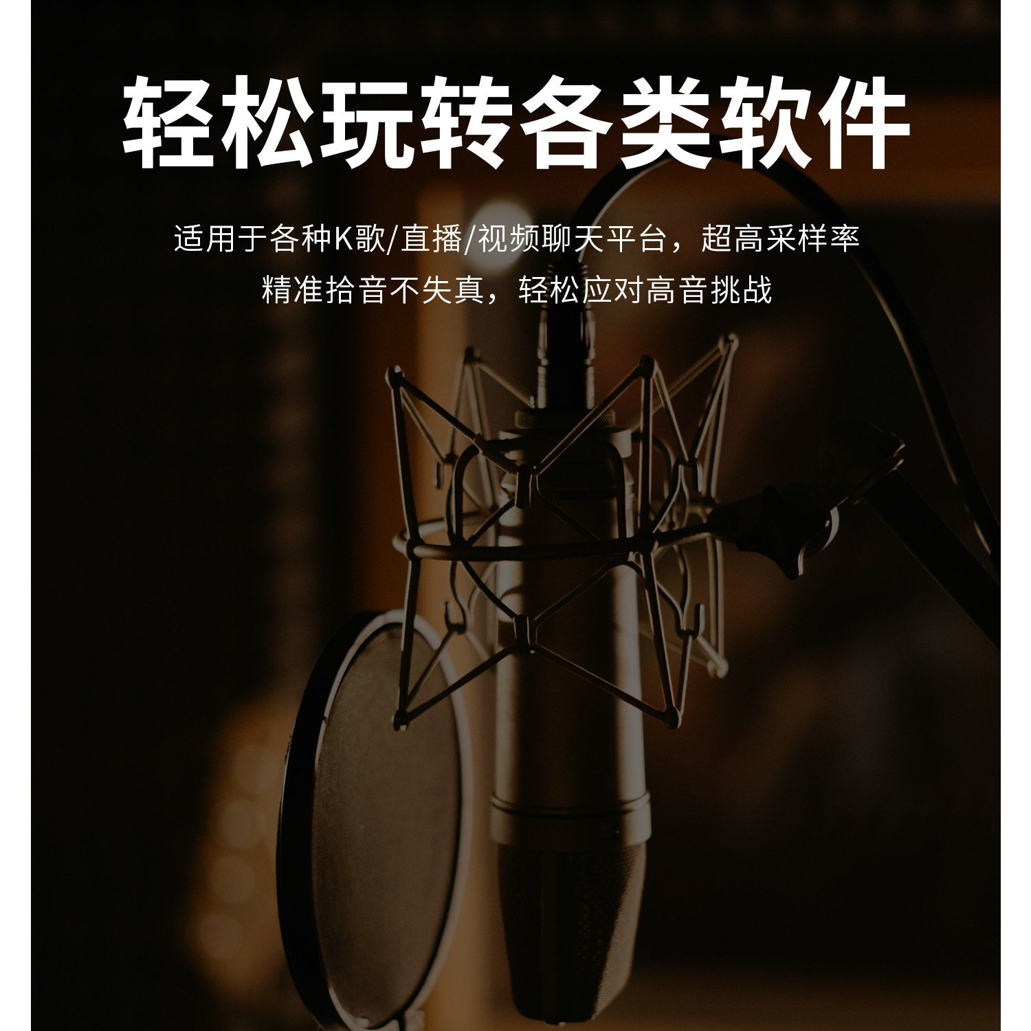 TITAN AUDIO/泰坦 K8 大振膜电容麦克风专业录音棚直播唱歌话筒