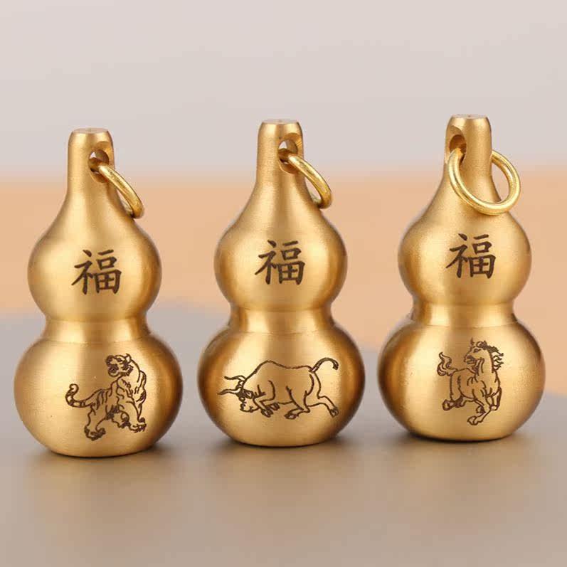 Brass Able to load the small plinth pendant key of the sand Pendant Key Button Empty Bottle Hollow Pendant Female Creative Zodiac Zodiac Hanging Accessories