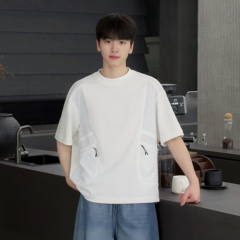 Matsuno Zhi Japanese-Style Mountain-Style Loose Fit Workwear Pocket Casual Short-Sleeve T-Shirt Matsuno Zhi Japanese-Style Mountain-Style Loose Fit Workwear Pocket Casual Short-Sleeve T-Shirt