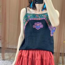 Wenlange original clothing firm Wenlan Pavilion XL8156 Xiangyun embroidery linen sling