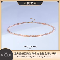 ANGEPERLE 天使之泪淡水珍珠S925银小米珠项链3-4mm仙女百搭气质