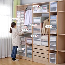 Transparent containing box drawer-type clothes domestic plastic lockers lingerie clothing finishing box wardrobe containing box
