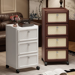 Antique Plastic Drawer Type Storage Cabinet Bedroom Living Room Snack Storage Bucket Cabinet Bedside Cabinet Finishing Cabinet Removable