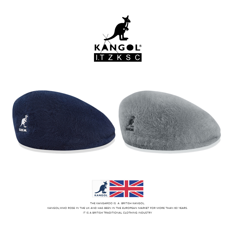 Kangaroo hat kangol beret female British retro autumn and winter Korean version of the tide rabbit hair black reverse wearing bud hat male