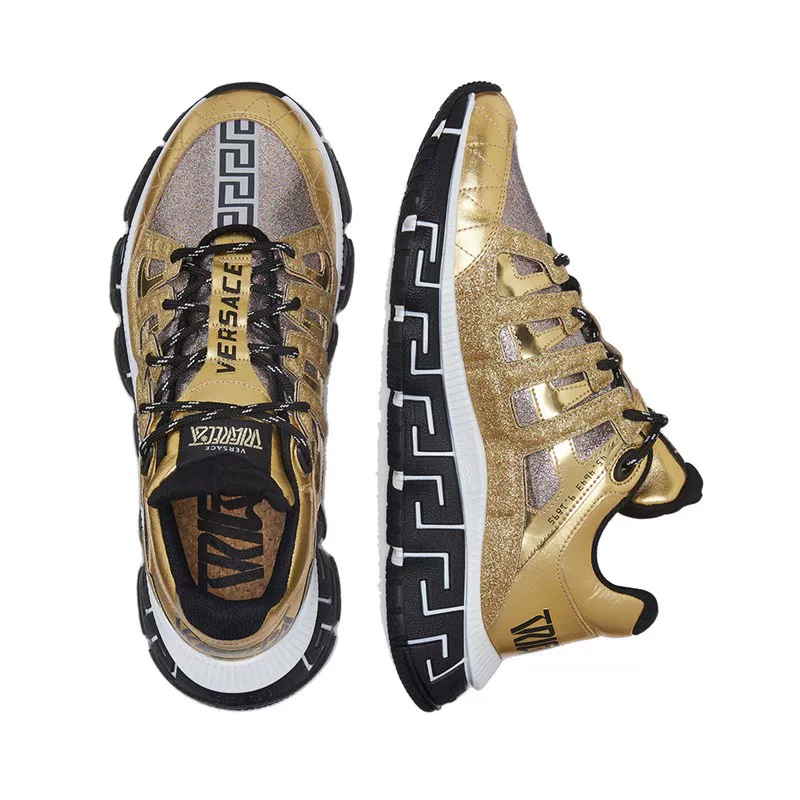Кроссовки Versace кеды dad shoes мужские кроссовки повседневные шнуровка золотистая верхняя часть серебристо-бронзовый