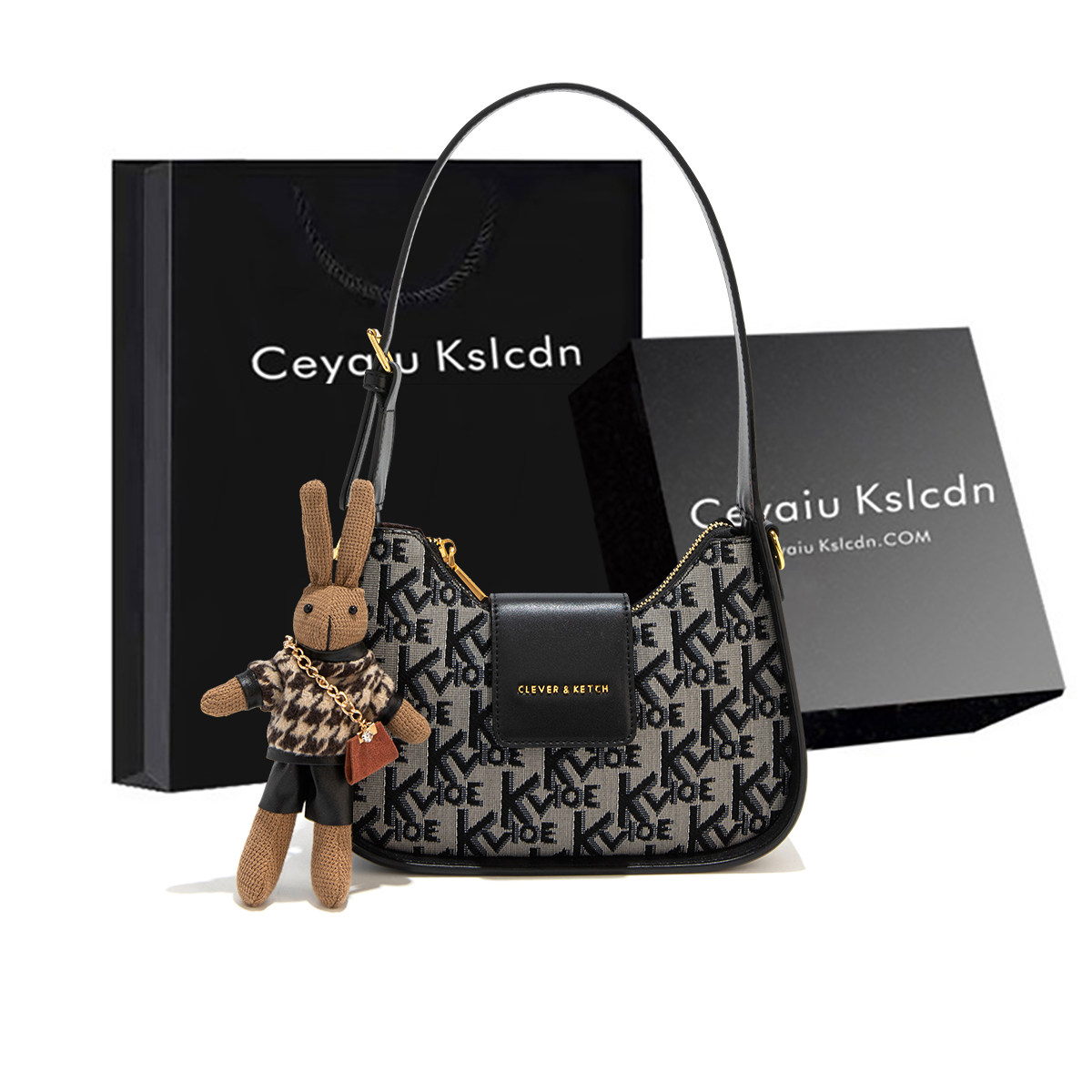 Подарок на день рождения, маленькая черная сумка c & k, женская сумка для пригородных поездок, новинка 2025 года, нишевая сумка на одно плечо, женская сумка подмышками