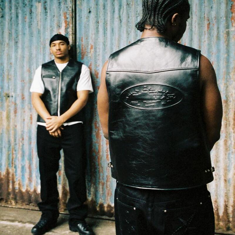 Corteiz Alcatraz Retro Pu Leather Vest Jacket Men's Drill Hip-Hop Street Sleeveless Waistcoat V-Neck Jacket