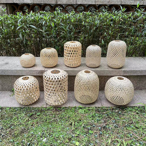High-Quality Bamboo Lanterns, Handmade Lampshades, Home Chandeliers, Retro Zen-Style Leisure Decoration with Light Bulbs