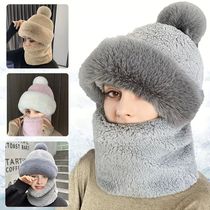 1PC Fleece Lined Womens Beanie Hat Winter Hat Scarf Mask Se