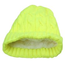 Bright Color Knitted Winter Hats Women Fleece Lined Thermal