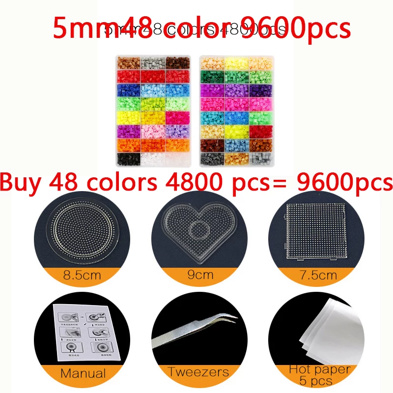 [24/72 colors box set hama beads toy 2.6/5mm perler education]